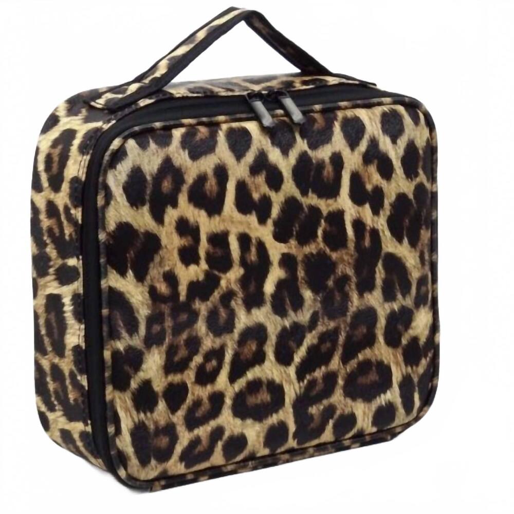 NEW DIACLY women's leopard print cosmetic case in multi